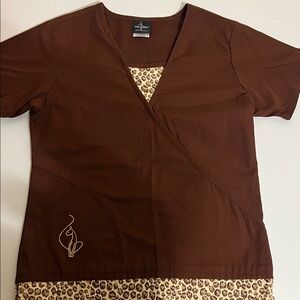 Baby Phat Brown Top with Leopard Detail